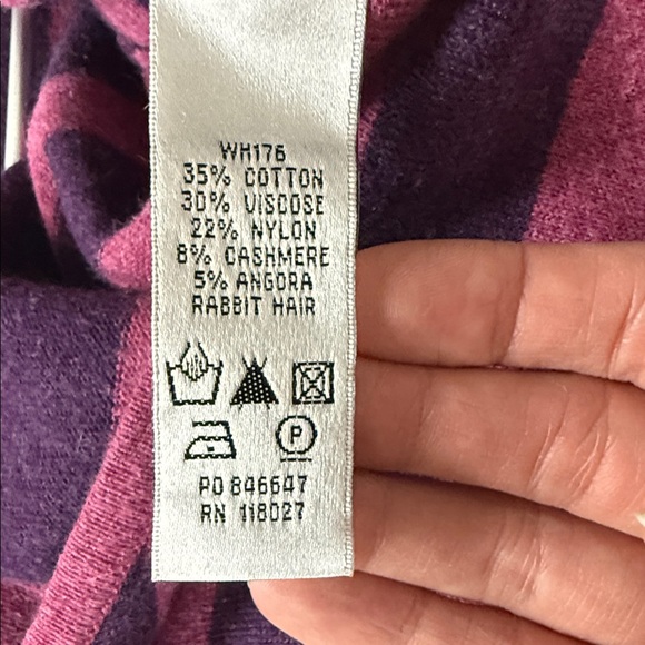 Boden Purple, Pink & Green Long Sleeve Striped Scoop Neck Sweater Dress - Picture 4 of 4